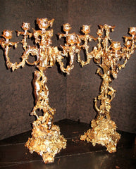 Antique PAIR French Ormolu 7-Light Candelabra, Latter 19th Century