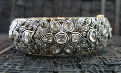 Lorraine Schwartz Diamond, 18K Gold & Oxidized Silver Bangle Bracelet