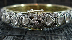 Lorraine Schwartz Diamond 18K Gold and Oxidized Silver Bangle Bracelet