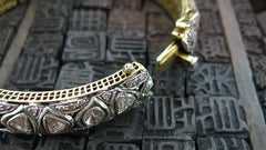 Lorraine Schwartz Diamond 18K Gold and Oxidized Silver Bangle Bracelet