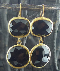 Coralia Leets Double Stone Black Onyx Earrings