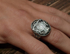 Goti Silver Crest Ring