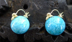 Gabrielle Sanchez Flyer Earrings with Turquoise and 18K Yellow Gold