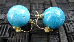 Gabrielle Sanchez Flyer Earrings with Turquoise and 18K Yellow Gold