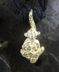 Catherine Michiels 14K Yellow Gold Love Monkey "Marcelitto" Pendant/Necklace