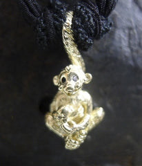 Catherine Michiels 14K Yellow Gold Love Monkey "Marcelitto" Pendant/Necklace