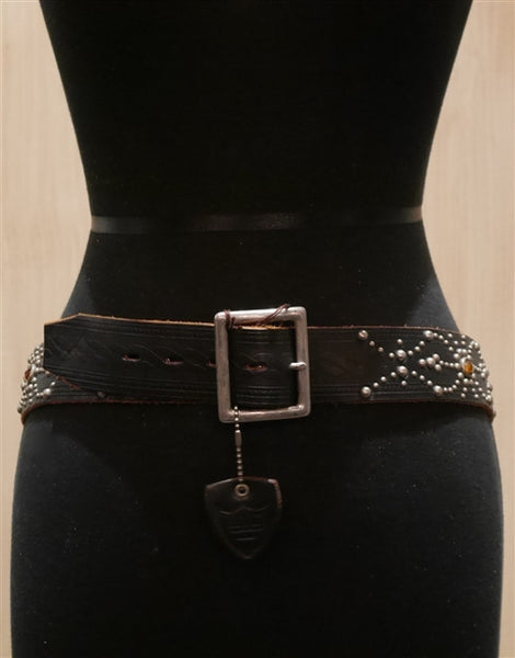 Hollywood Trading Company Multi Studded Brown Belt