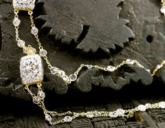 Jarin K Filigree Triple Strand Gold Necklace with Cubic Zirconia