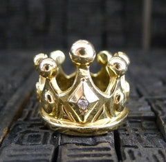 King Baby 18K Yellow Gold and Diamond Crown Band Ring