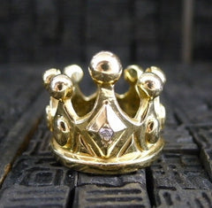 King Baby 18K Yellow Gold and Diamond Crown Ring