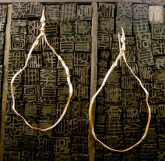 Lucifer Vir Honestus 18 K Gold Abstract Molten Hoop Earrings