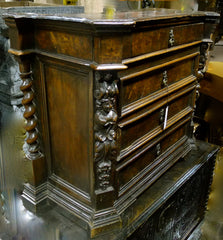 Antique 17th Century Italian Walnut Curiosity Chest