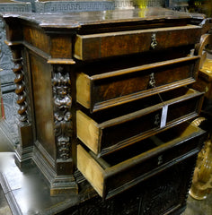 Antique 17th Century Italian Walnut Curiosity Chest