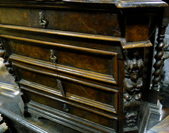 Antique 17th Century Italian Walnut Curiosity Chest