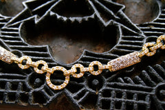 Robert Wander Chocolate and White Diamond Link Necklace in 18K Yellow Gold