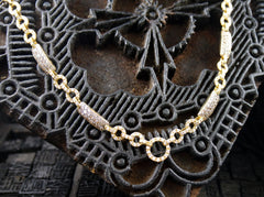 Robert Wander Chocolate and White Diamond Link Necklace in 18K Yellow Gold