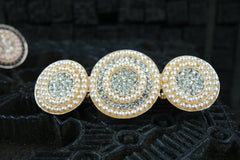 Pearl and Crystal Circles Hair Barrette
