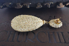 Roni Blanshay Golden Mesh Shadow Large Drop Earrings