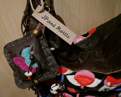J.P. and Mattie Bohemian Tribal Fabric Shoulderbag with Leather Fringe- One of a Kind