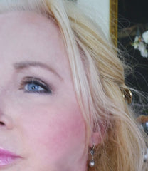 Shannon Koszyk Mary and Jesus Sterling and Grey Pearl Earrings