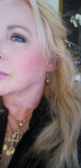 Shannon Koszyk Mary and Jesus Sterling and Grey Pearl Earrings