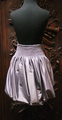 Grey Ruched Skirt with Tulip Hem