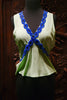 Tanja Pignatelli Green Cami Shirt with Blue Beaded Neckline