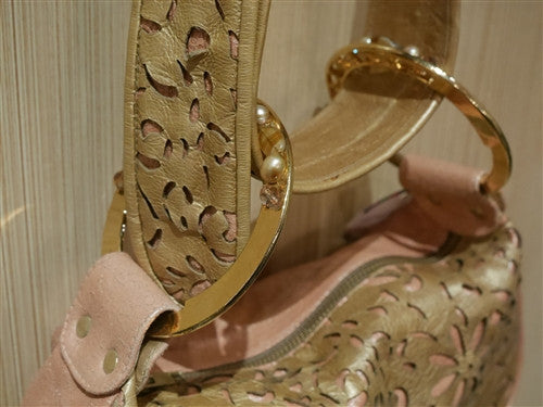 Rachel Abroms Pink and Gold Handbag