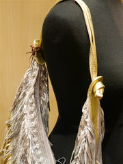 Jana Feifer Silver/Gold Metallic Fringe Shoulder Bag