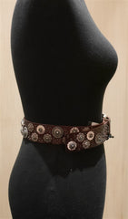Orciani Studded Brown Leather Belt