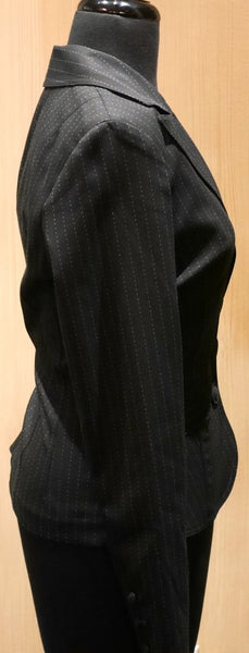 Louis Verdad Long Sleeve Pinstripe 3 Button Collar Suit Jacket
