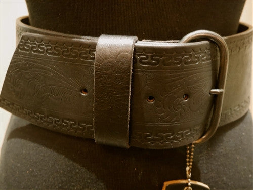 Hollywood Trading Company Wide Black Leather Belt