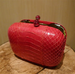 Kotur D'Abo Clutch in Raspberry Red Python