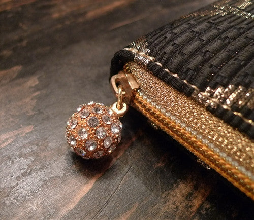 Kotur Brocade Kellet Clutch with a Pave Swarovski Crystal Closure