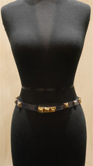 Orciani Clear Gold Studded Skinny Belt