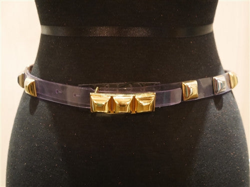 Orciani Clear Gold Studded Skinny Belt