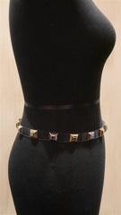 Orciani Clear Gold Studded Skinny Belt