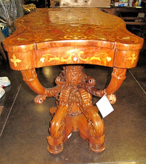 Italian Rococo Style Walnut Console Table