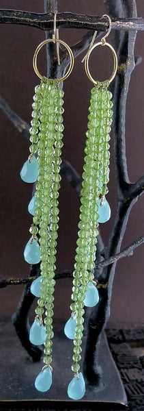 Cameron Cohen Green Apatite Earrings