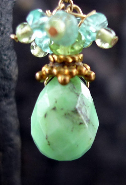 Cameron Cohen Green Apatite Earrings