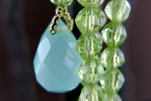 Cameron Cohen Green Apatite Earrings