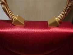 Corem Rose Small Red Silk Handbag with 24K Gold Plated Handle