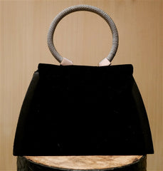Corem Rose Small Black Velvet Handbag