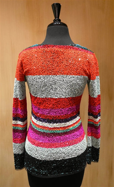 Manish Arora Mini Paillette Sequined Long Sleeve Top