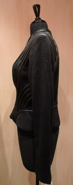 Catherine Deane Irina Strong Shoulder Jacket with Leather Accents