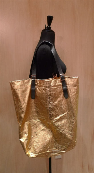 Jane August King's Road Leather Tote - Gold Metallic
