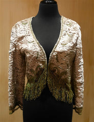 Pazuki Velvet Charleston Jacket with Bead Fringe