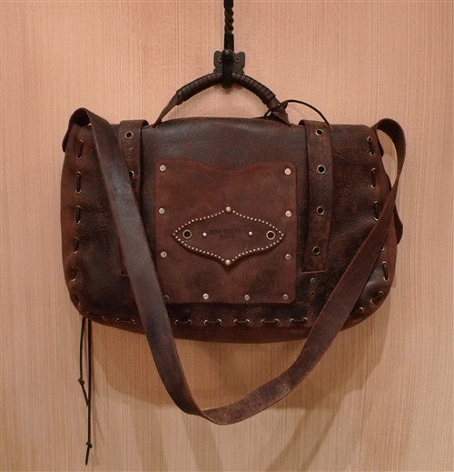 Jeff Gallea Leather Studded Messenger Bag