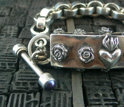 D & A Sterling Silver Divinity Sacred Heart Bracelet