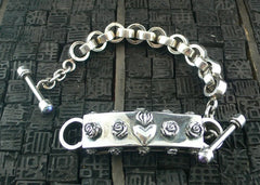 D & A Sterling Silver Divinity Sacred Heart Bracelet